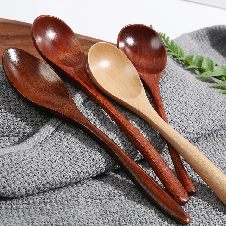 Japanese style ecological Cheap Eco Friendly Custom Organic Handle Wooden Spoon