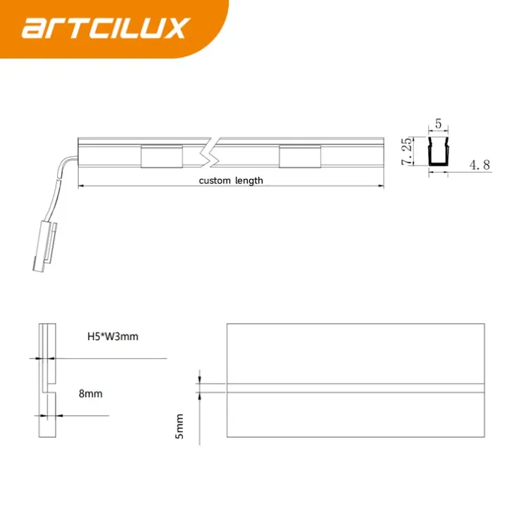 ARTCILUX Factory-direct Under Cabinet LED Lighting Ultra-thin Recessed Mounted Kitchen Wardrobe Soft And Non Glare