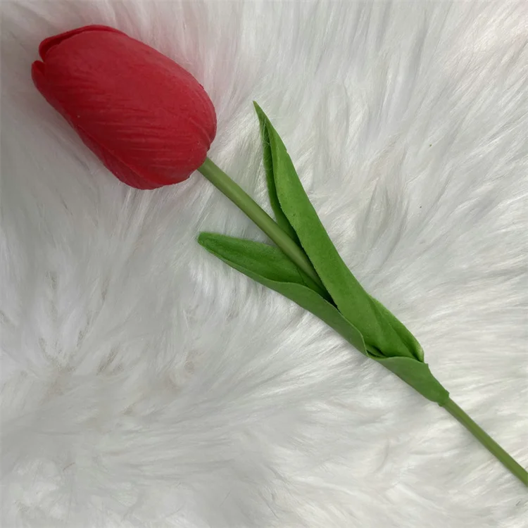 B-2223 Cheap Artificial Tulip White Tulips Latex Real touch Tulips for home decor