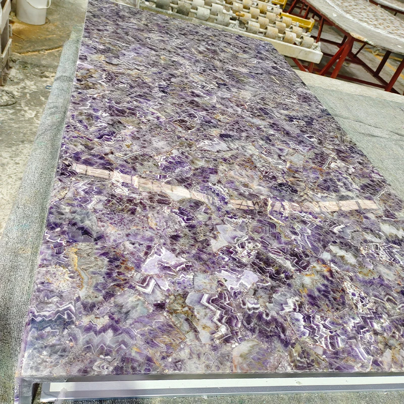 Luxury Polished Solid Surface Crystal Quartz Citrine Yellow Marble Slab For Countertop/Wall Decoration