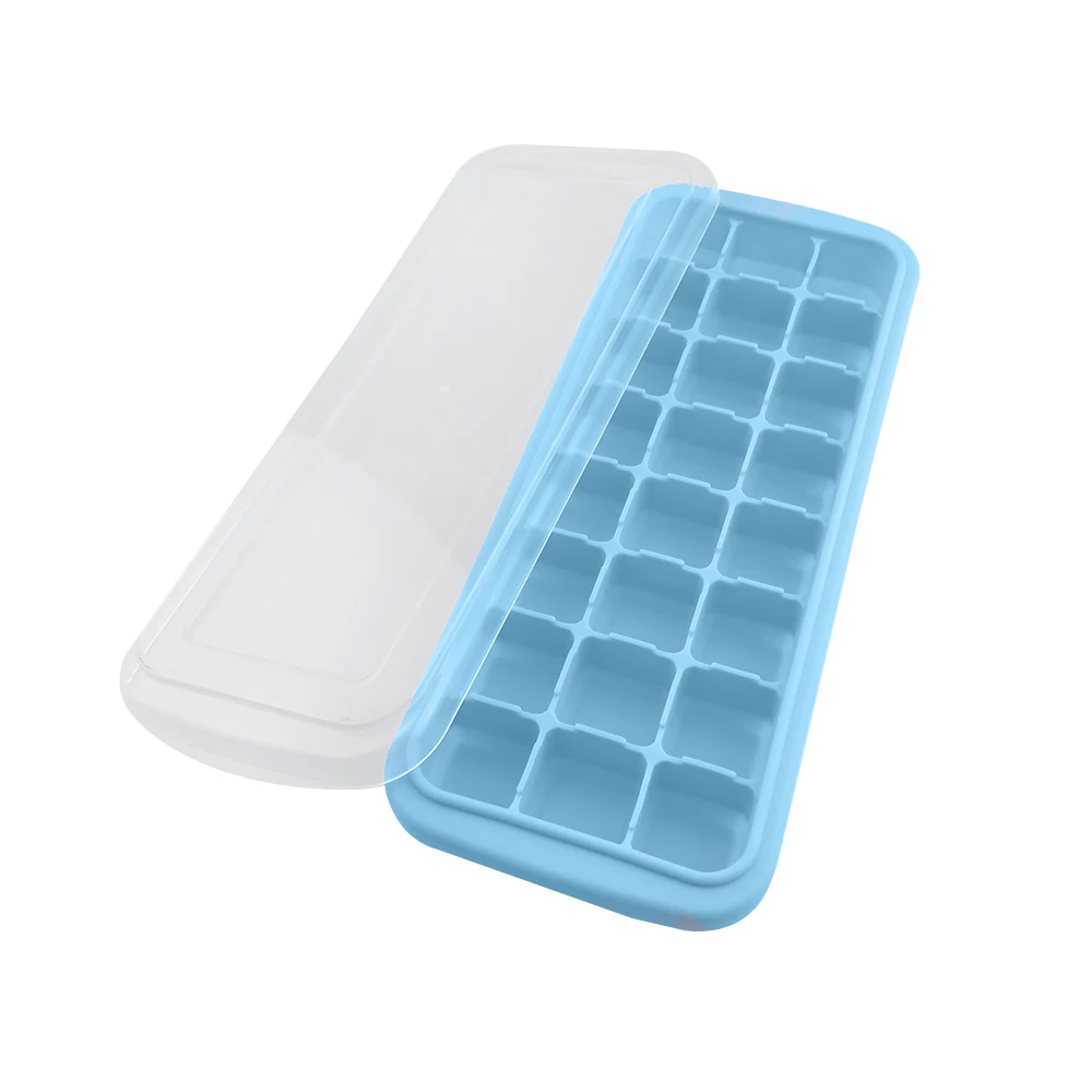 Reusable Ice Cube Trays Silicone Maker Mold, BPA Free Ice Cubing Mold with Lid