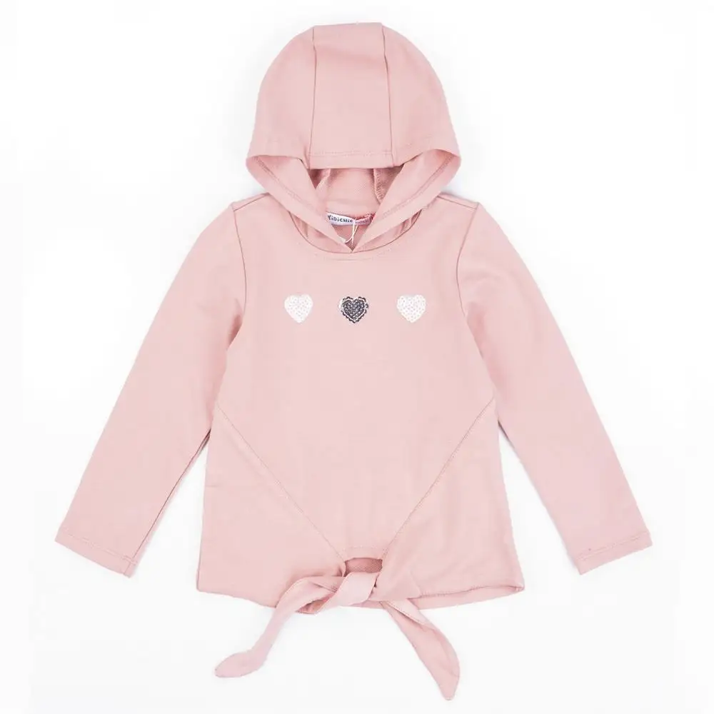 
2020 hot sales factory wholesales pink girls pullover hoodies girl clothes 6-12 years fall clothing 