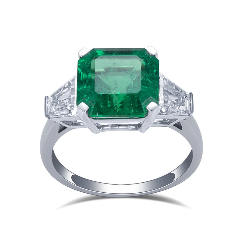 Messi Customized Jewelry 18K 5.155CT Lab Created Emerald Ring Lab diamond Jewelry