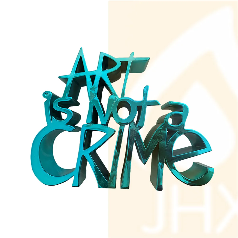 Professional Manufacturer Custom 3D Chromed ART IS NOT A CRIME Old English Letter Resin