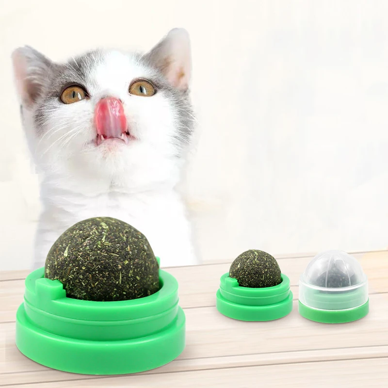 Healthey safe catnip licking ball for cleaning cat teeth