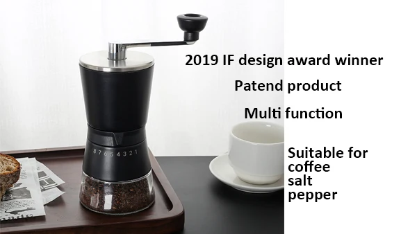 New arrival manual coffee mill grinder with ceramic burrs coffee mill grinder manual adjustable manual coffee bean grinder