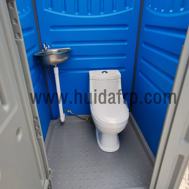 portable wc toilet site toilet units plastic restroom with steel feet skid or HDPE model to choose lifting rings