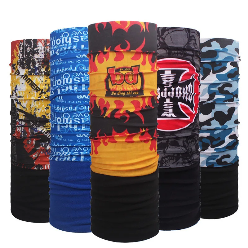 HZW-24037 Winter Fleece Bandana Stock Headwear Multifunctional Skull Cycling Tube Neck Warmer Bandana