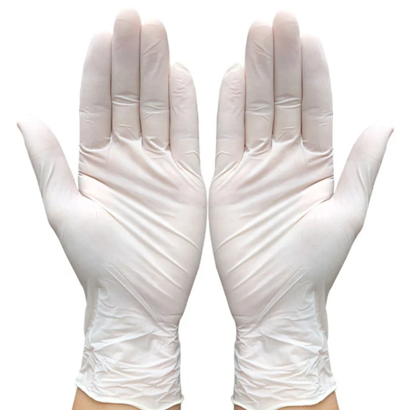 Cheap Exam guantes de nitrilo Box 4mil 6mil White Nitrile Gloves Pure Examination food disposal powder free nitrile gloves