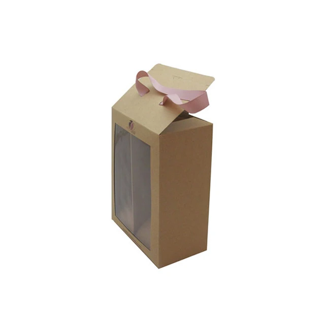 Brown Kraft Paper Cardboard Baby Shoes Box Package with Window