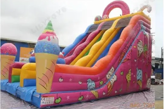 Outdoor Inflatable Slide Commercial Inflatable Candy Slide Funny Bouncy Dry Slide For Kids