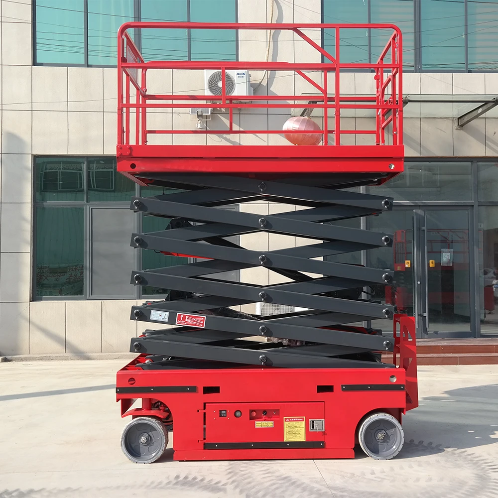 12m Self-Propelled Elevated Work Platform Battery Drive Hydraulic Lifting Scaffold Platform