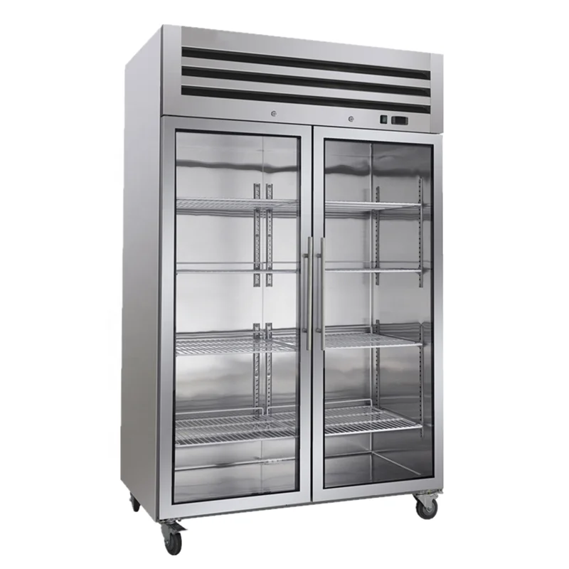 commercial upright kitchen refrigerators display fridge glass door restaurant freezer hotel chiller
