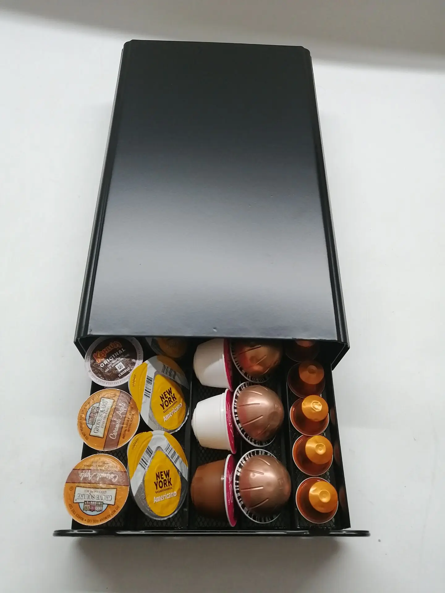 Multi-Functional Black Dolce Gusto Nespresso Vertuoline Coffee Pod Drawer Home Use Kitchen Storage Holder with Box Packed
