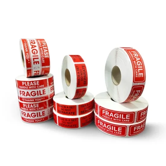 Breakable Stickers Custom Warning Shipping Fragile Private Label Stickers