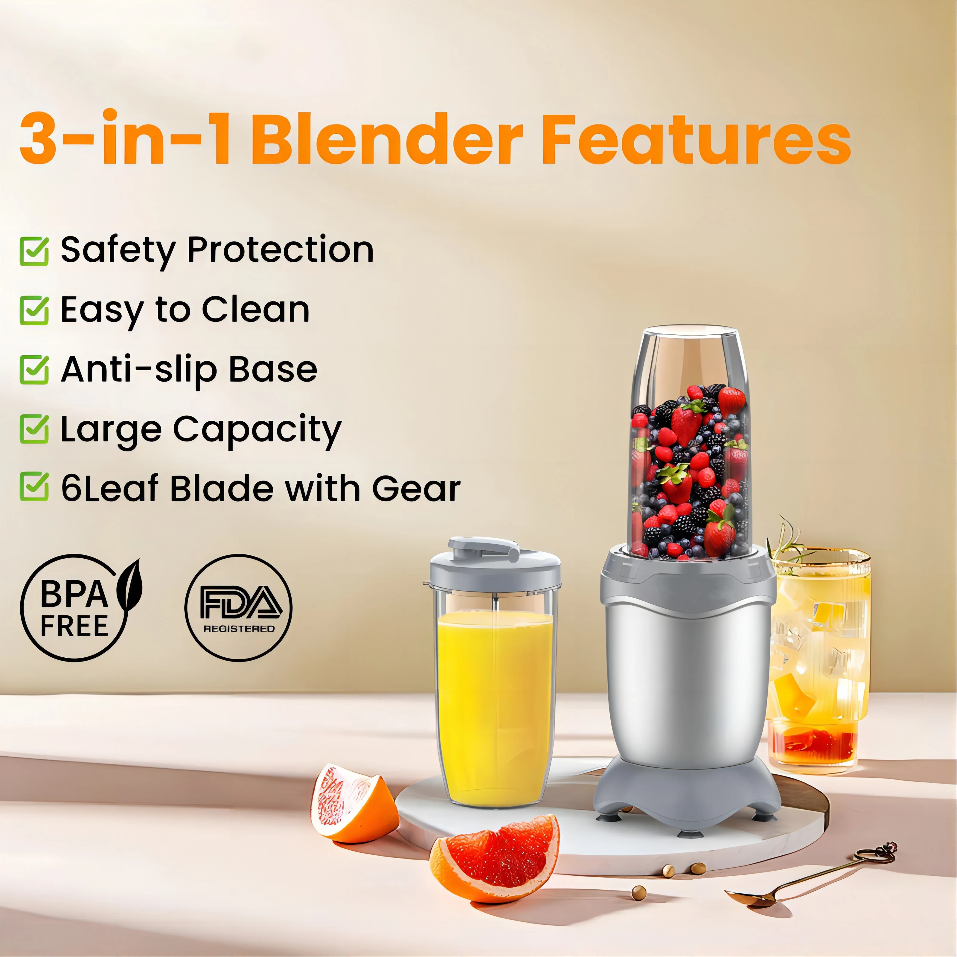 Manufacturer food processor 1000w fresh juicer blender fruit juice milk smoothie 0.7L extractor juicer