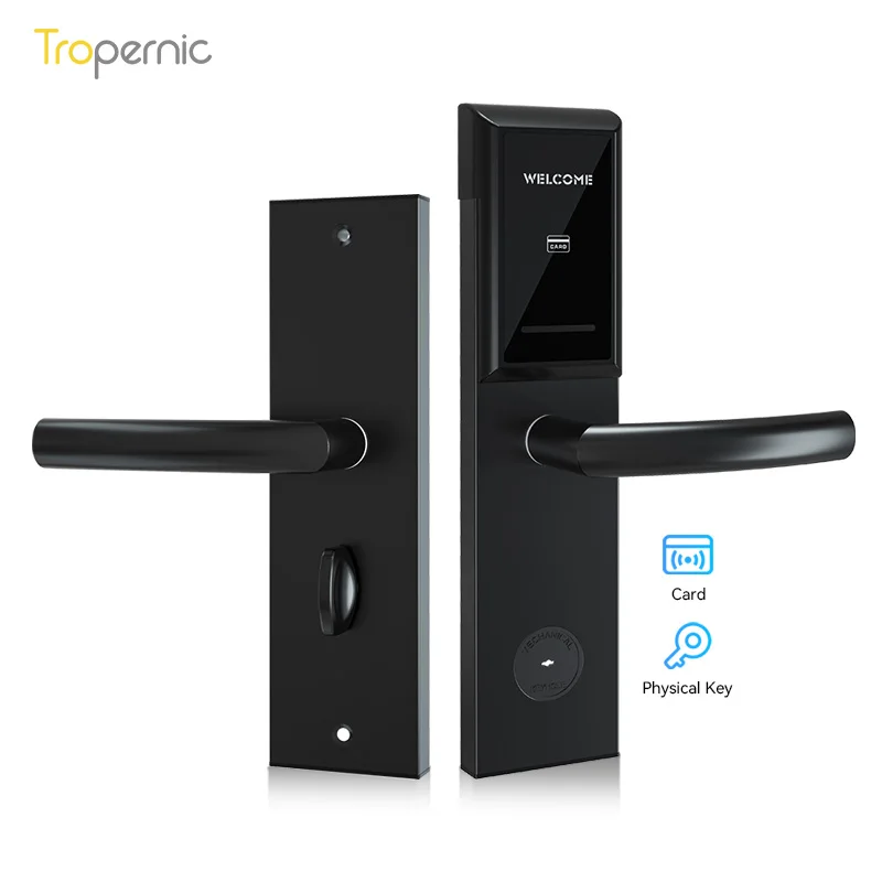 Simple Steel Door Handle Mortise Digital Free Shipping Outdoor Smart Card Rfid Hotel Lock