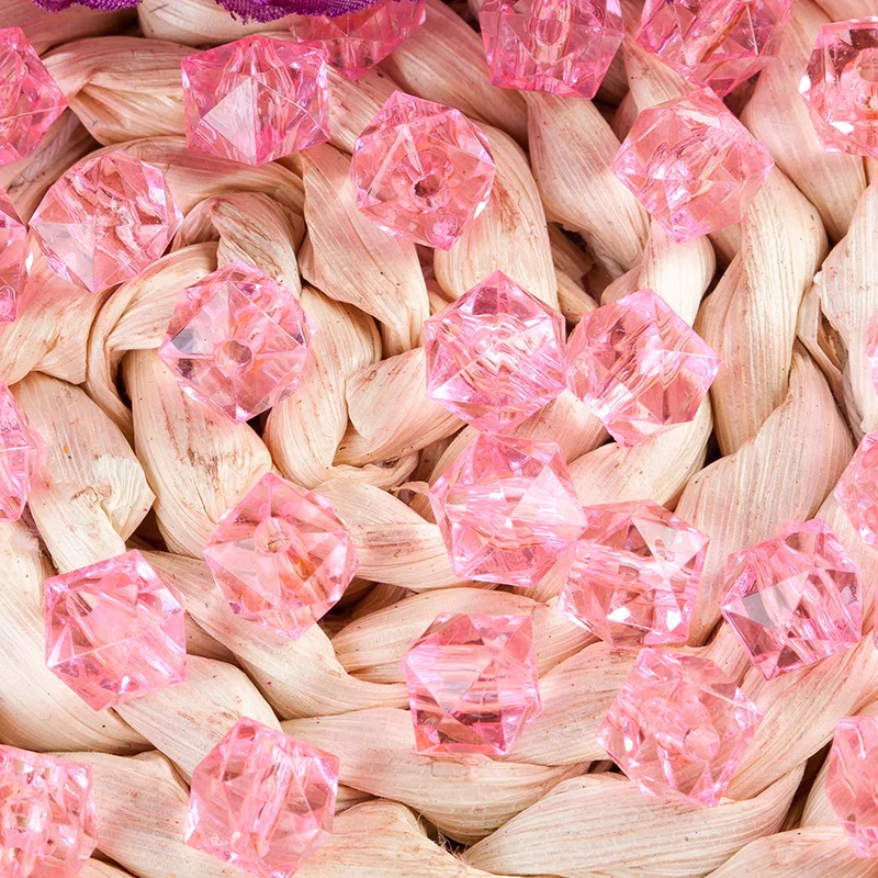 10mm Faceted Transparent Acrylic Beads Gift Vase Decoration Irregular Clear Crystal Bead Facet