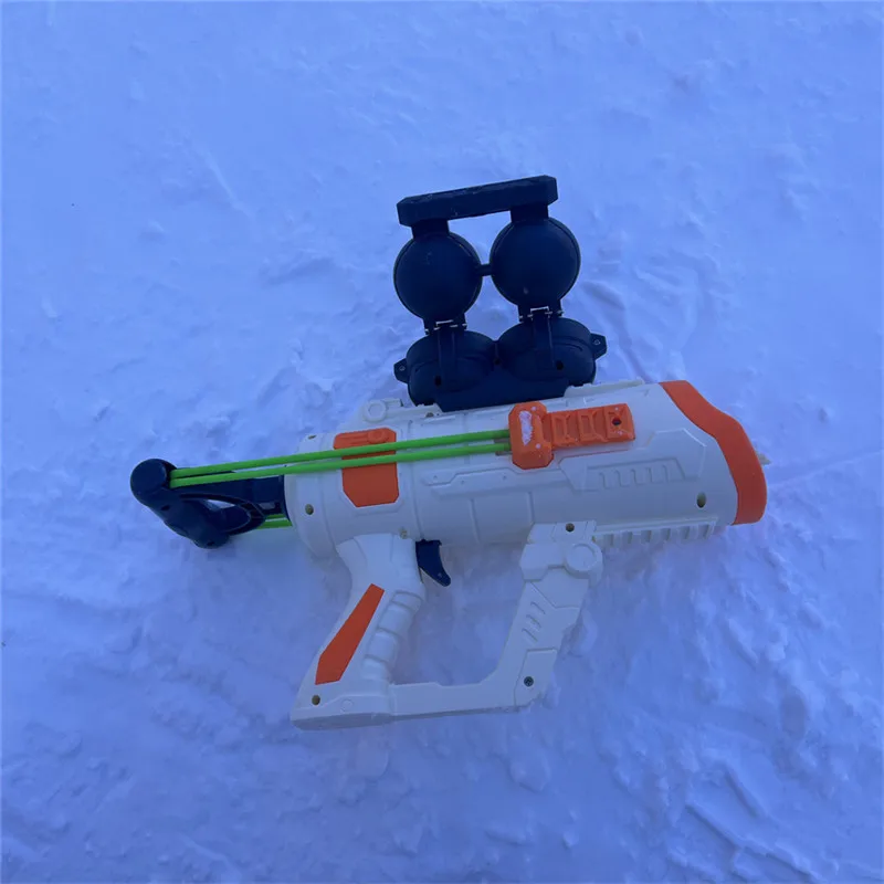 Bemay Toy Outdoor Playing Toy Water Balloons Shooting Gun, Snow Ball Gun Toy for 6+ Kids, Detachable Water Ball Holder Water Gun