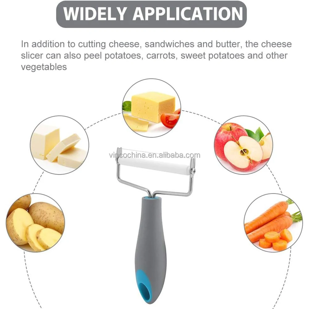 Non-Stick Stainless Steel Wire Cheese Butter Cutter Slicer Grater with Plastic Handle