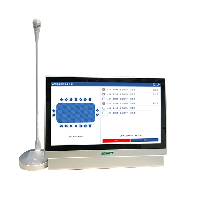 15.6 inch all in one pop up flip up lcd screen table monitor meeting room lift paperless conference system