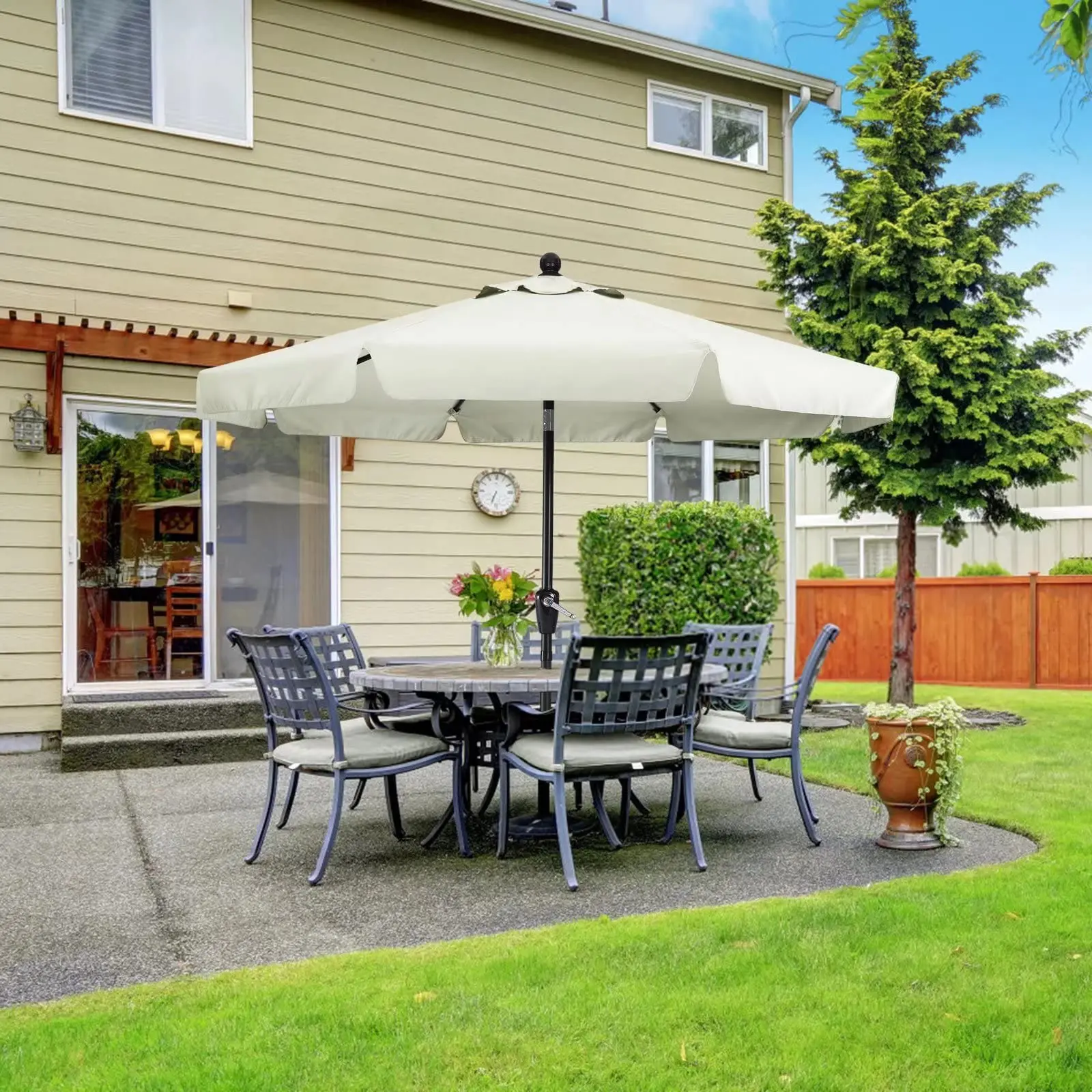 High Quality Patio Outdoor Market Parasols Big White Patio Umbrella For Garden Table