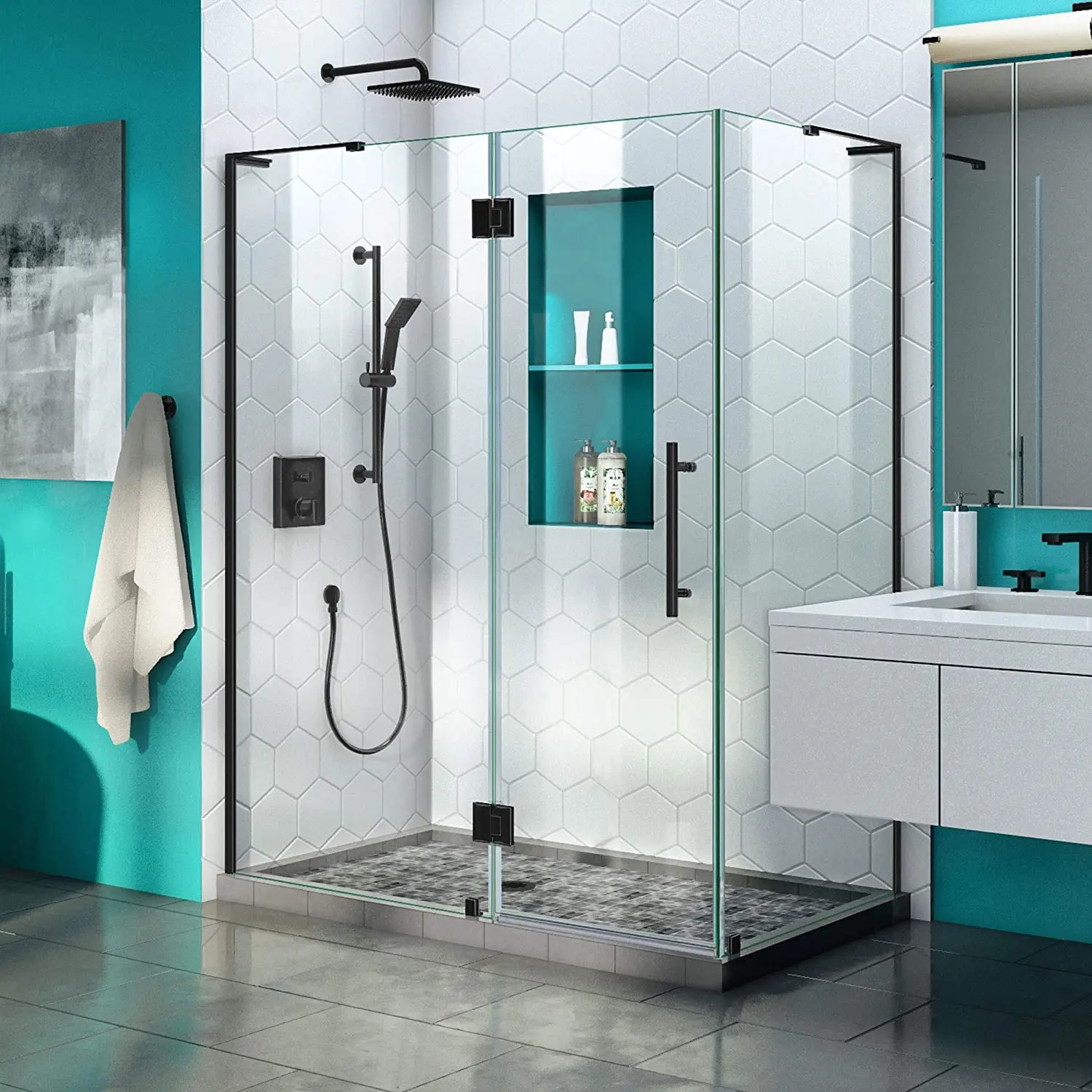 Fashion Hotel 8mm Glass Shower Doors Bathroom stainless steel Shower Enclosure