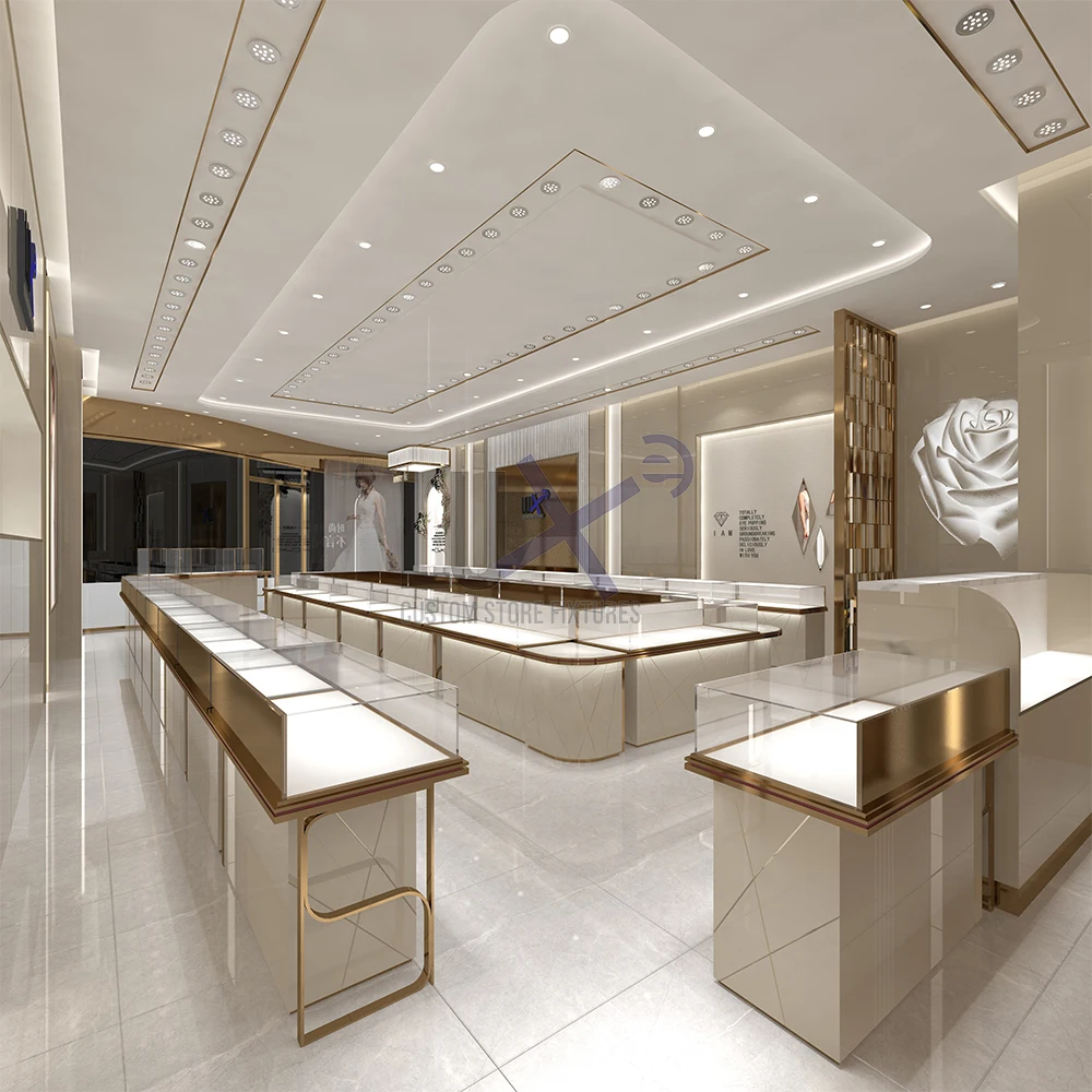 LUX Design Modern Luxury Jewelry Store Display Hot Sale Bespoke Jewelry Display Showcase High Quality Jewelry Display Stand