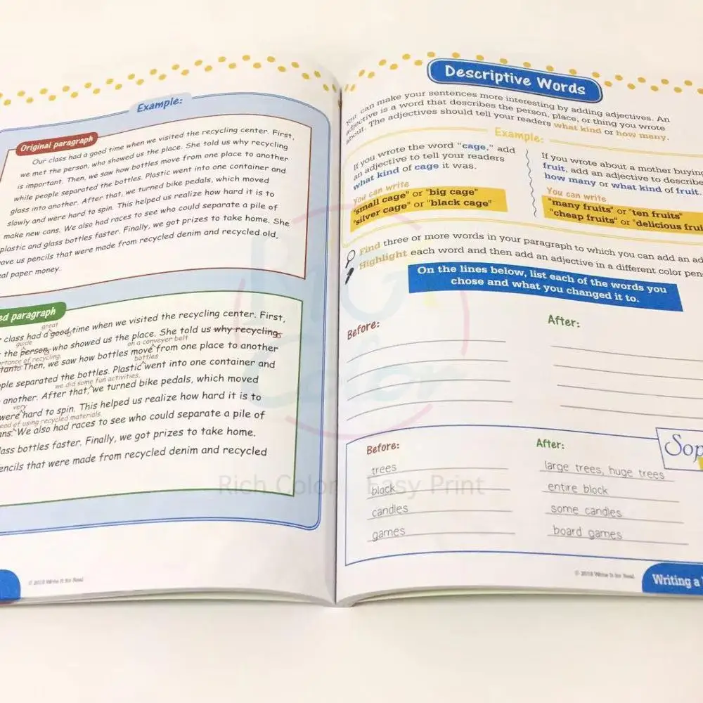 students kids learning writing exercise book perfect binding book printing