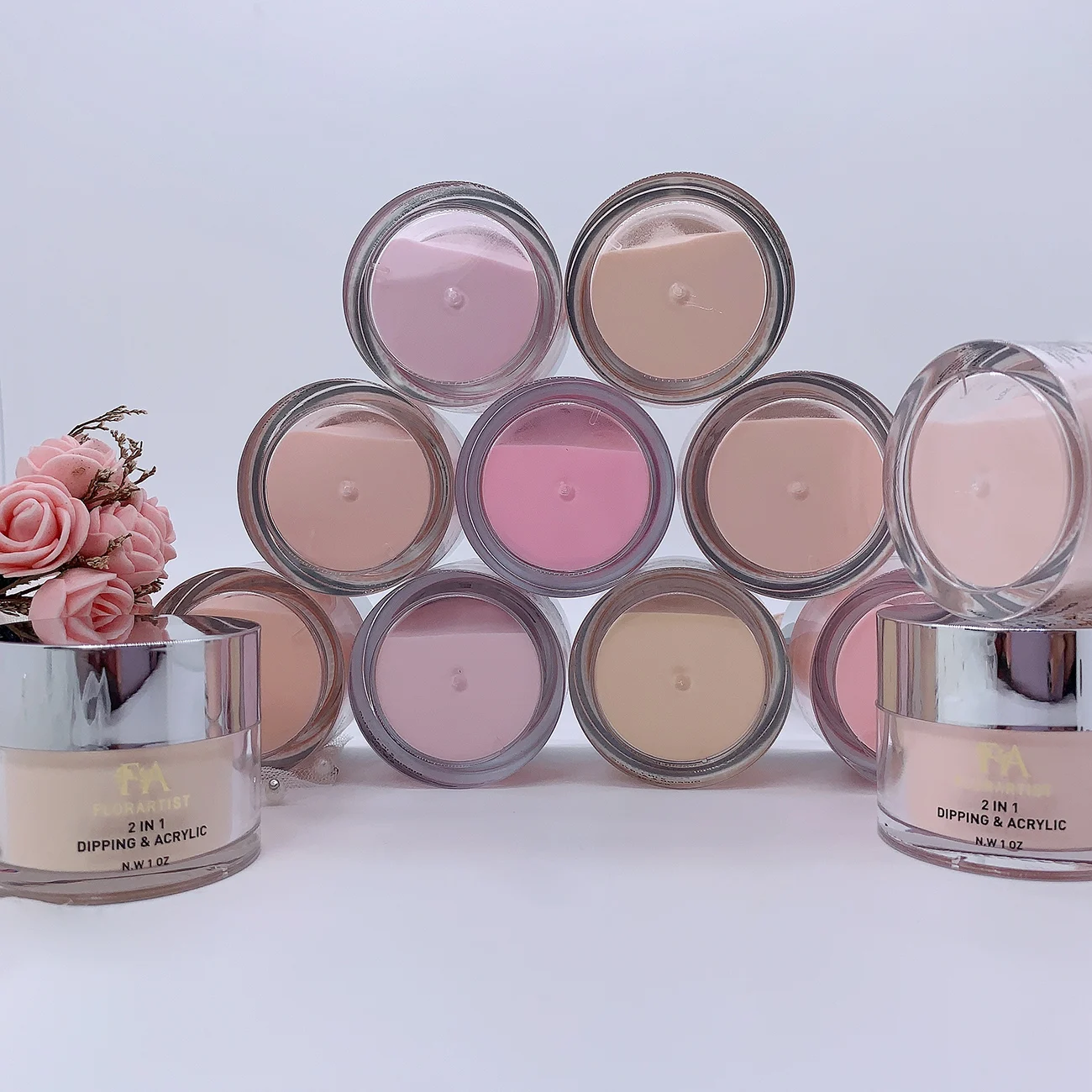 Wholesale Bulk EMA Buttery Color Acrylic Nail Powder Cover Nude Pink Acrylic Powder For Nails