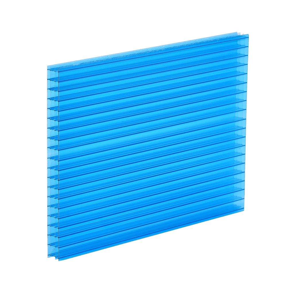 High impact resistance 8/10/12mm uv coating plastic polycarbonate pc multiwall hollow roofing sheet for greenhouse