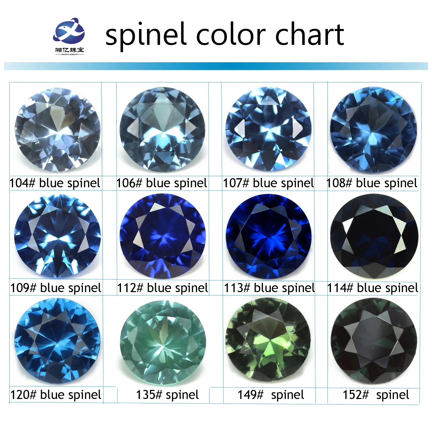 Chinese  2mm AAA Small Size Sapphire Spinel #113 Decorative Loose Small Gemstone