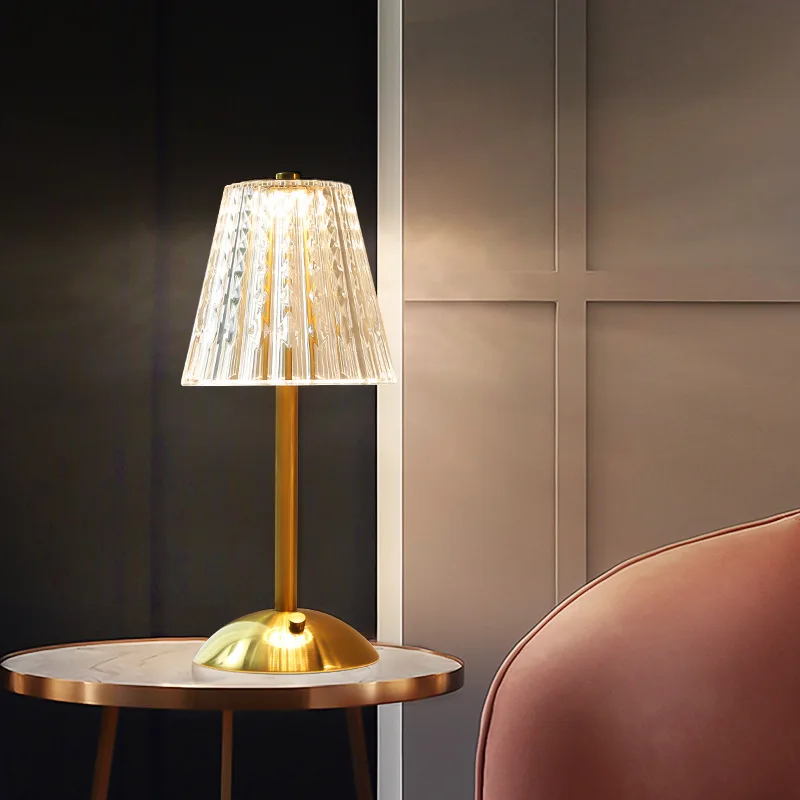 LED Bar Table Lamp Touch Sensor Retro Desktop Night Light Rechargeable Wireless Reading Lamp For Restaurant Hotel Bedroom Decor