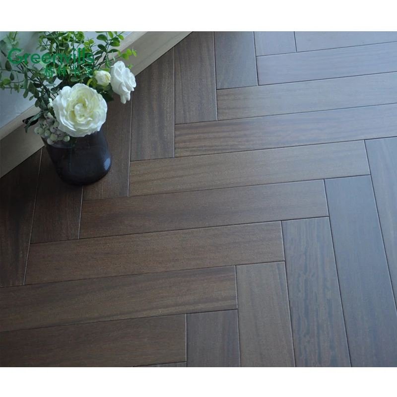 Деревянный паркет в елочку, 90 градусов, 18 мм