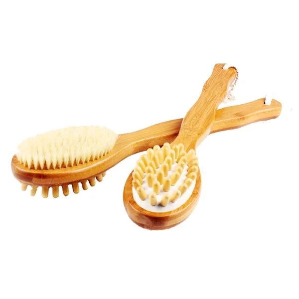bamboo body bath brush with massager