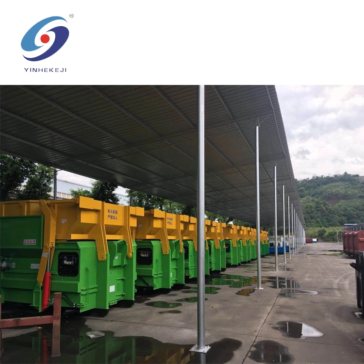 
7.5/5.5 Kw household trash waste compactor container machine 