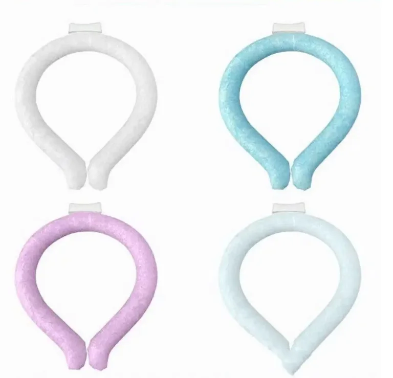 Different colors Wearable Cooling Neck Tube Portable PCM/TPU Neck Ice Ring Cooling Tube cooler wrap