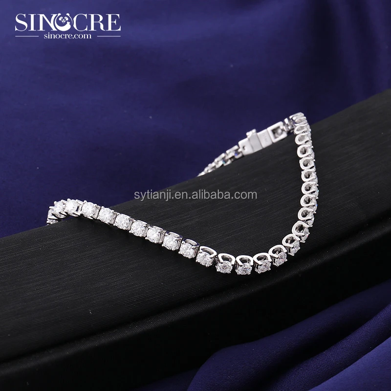 China Factory Strand & String Bracelets Hiphop S925 Sterling Silver SINOCRE Buy Moissanite Pendant Bracelet Letter Name