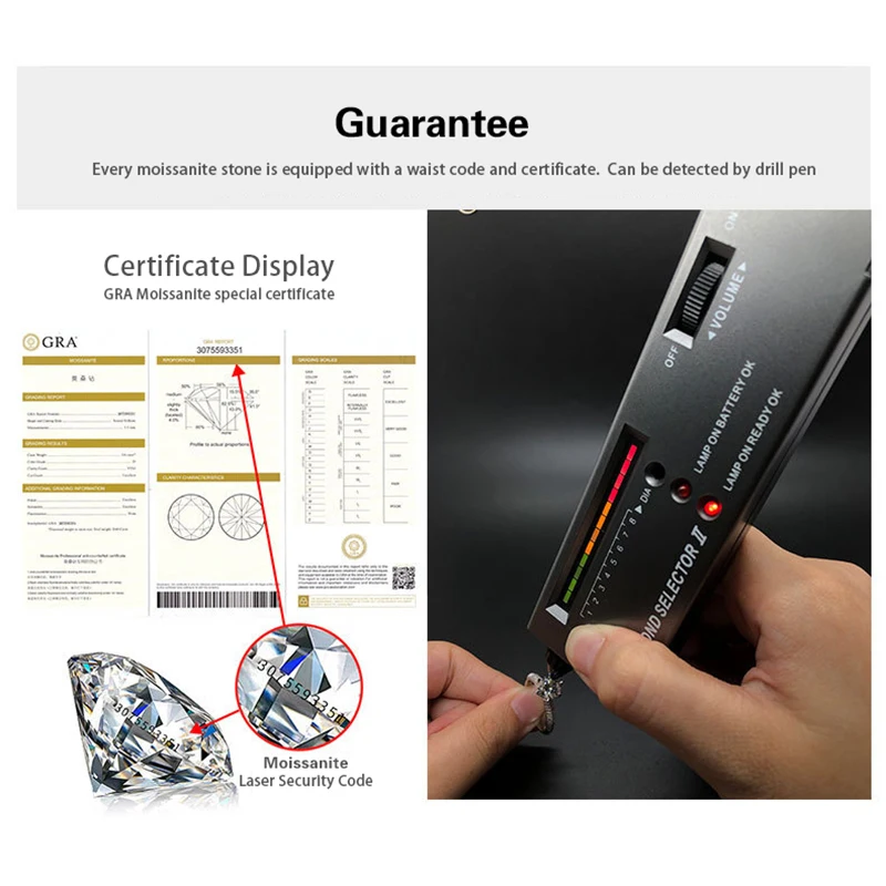 Luxury 0.5/1.0/2.0ct Moissanite Ring Engagement Full Diamond Princess Women Wedding Ring Sterling Silver 925 YGDR10120