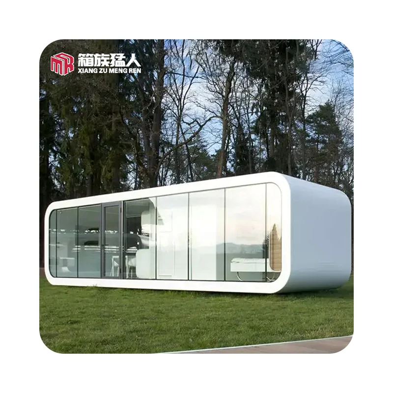 Prefabricated Industrial office timy pod capsule 10 years factory apple cabin container house with ce iso certification