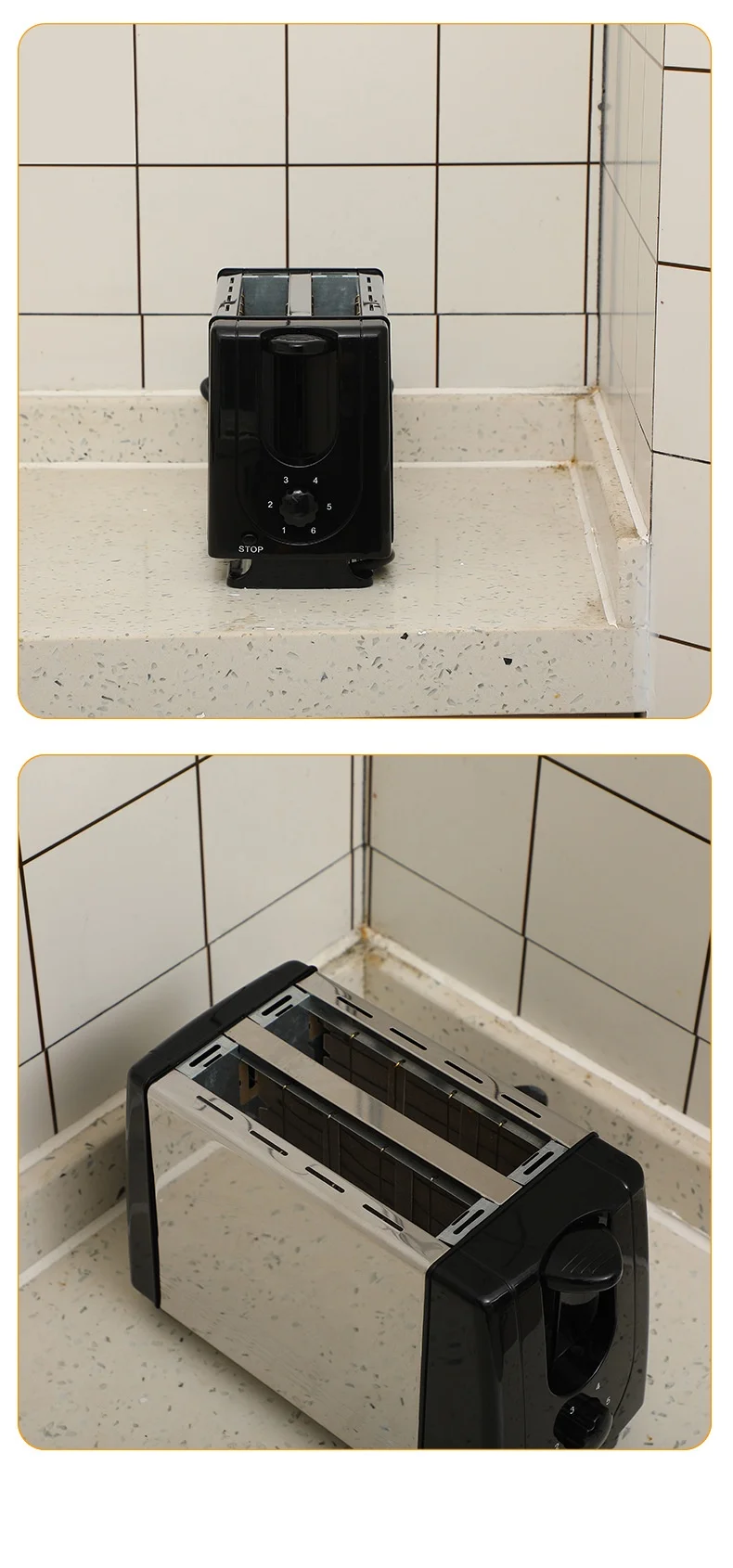 2-Slice Retro Stainless Steel Breakfast Machine Mini Electric Household Bread Toaster with Automatic Function for Home Use