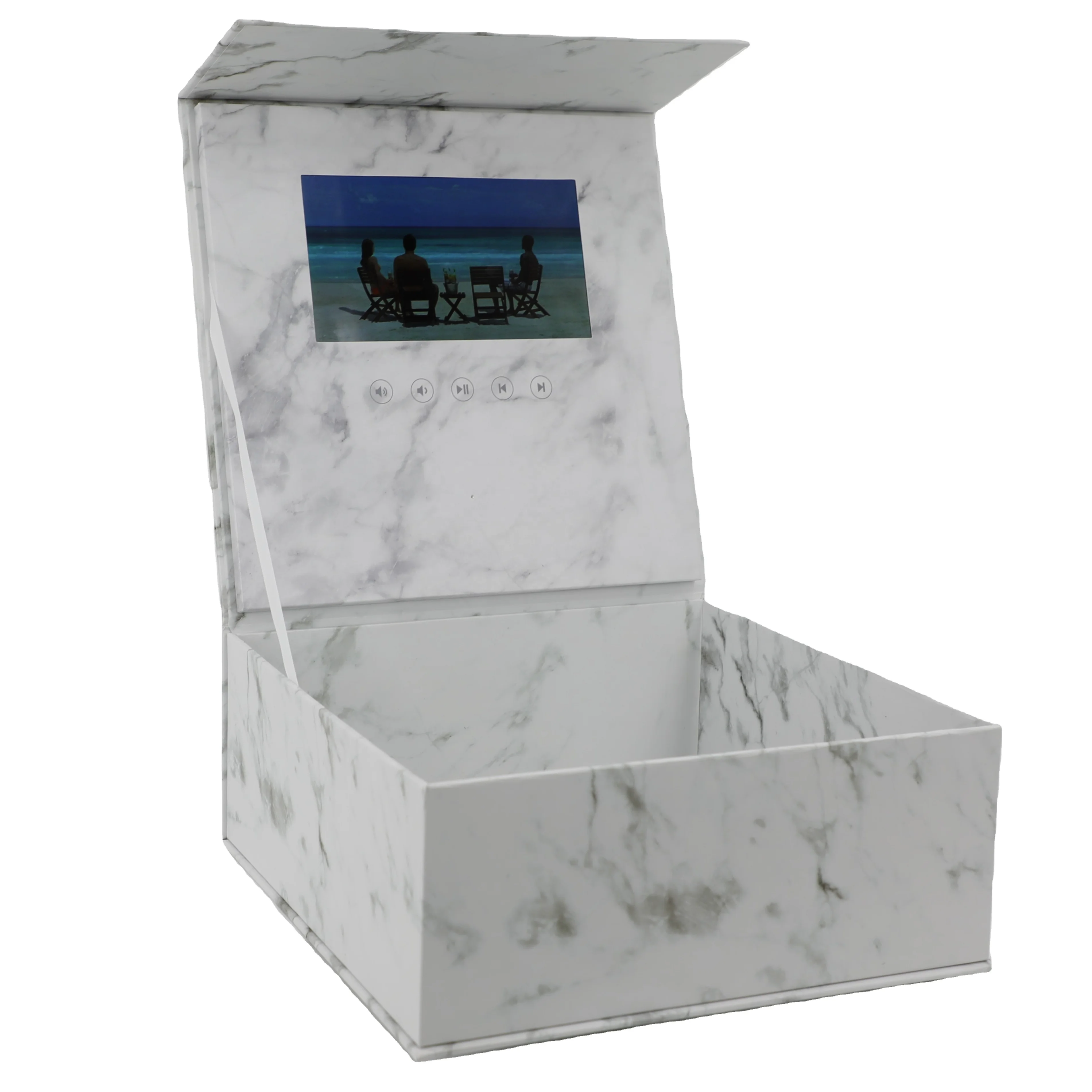 Customized LED video Corrugated marble colored printing boxes tuck mailer set top box packaging and shipping carton wholesale