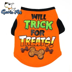 Cartoon Ghost Cute Bones Dog Clothes Halloween  Cotton T Shirts
