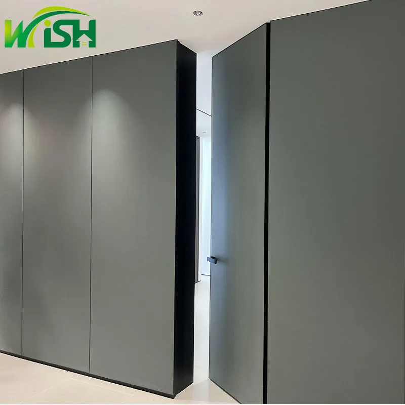 American Style Interior Frameless Door Custom Color Wooden Invisible Hidden Inside Construction