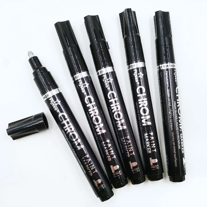 High Gloss Effects Liquid Mirror Marker Silver Liquid Oil based Paint Marker Pen for Any Surface