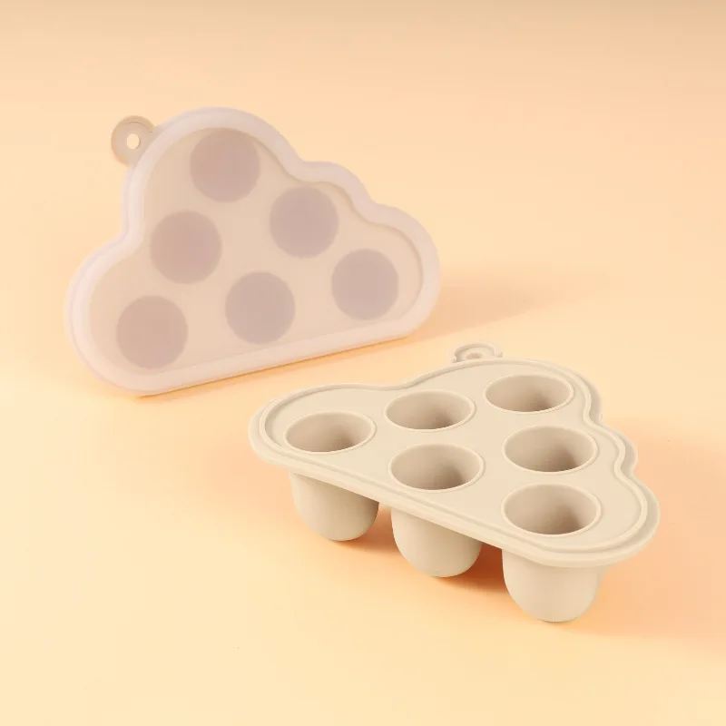 BPA Free Baby Infant Toddler Feeder Silicone Ice Tray with Lid Breast Milk Teething Popsicle Mold