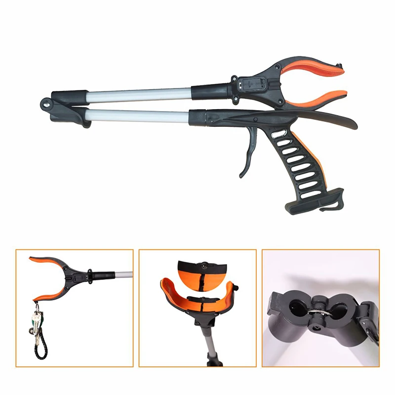 Foldable Claw Grabber with Strong Grip Magnetic Tip Shoehorn Reaching Tool for Trash Pick Up
