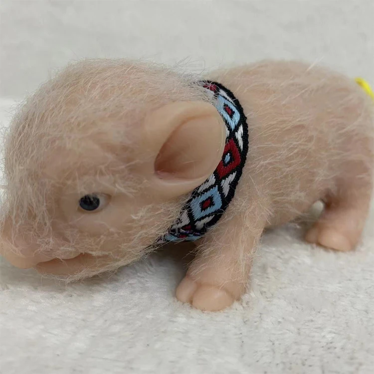 Cute pure silicone lifelike mini reborn pig with fashion fat pacifier clothes