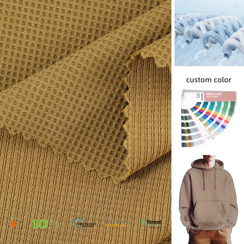 Wholesale 100% Polyester Stretch Knitted Plaid Waffle Fabric For Polo T-Shirts