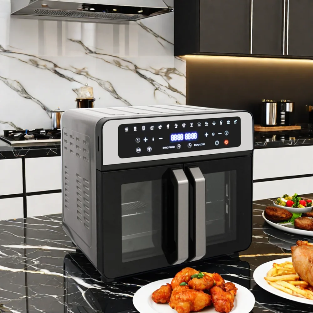 Ce Smart Kitchen Large Capacity Digital Lcd Display Countertop No Oil Convection Oven Electric dual Air Fryer Oven Combo